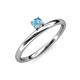3 - Celeste Bold 4.00 mm Round Blue Topaz Solitaire Asymmetrical Stackable Ring 