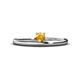 1 - Celeste Bold 4.00 mm Round Citrine Solitaire Asymmetrical Stackable Ring 