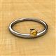 2 - Celeste Bold 4.00 mm Round Citrine Solitaire Asymmetrical Stackable Ring 