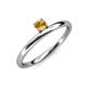 3 - Celeste Bold 4.00 mm Round Citrine Solitaire Asymmetrical Stackable Ring 