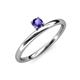 3 - Celeste Bold 4.00 mm Round Iolite Solitaire Asymmetrical Stackable Ring 