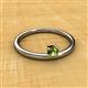 2 - Celeste Bold 4.00 mm Round Peridot Solitaire Asymmetrical Stackable Ring 