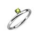 3 - Celeste Bold 4.00 mm Round Peridot Solitaire Asymmetrical Stackable Ring 