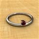 2 - Celeste Bold 4.00 mm Round Red Garnet Solitaire Asymmetrical Stackable Ring 