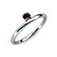 3 - Celeste Bold 4.00 mm Round Red Garnet Solitaire Asymmetrical Stackable Ring 
