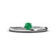 1 - Celeste Bold 4.00 mm Round Emerald Solitaire Asymmetrical Stackable Ring 