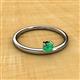 2 - Celeste Bold 4.00 mm Round Emerald Solitaire Asymmetrical Stackable Ring 