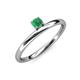 3 - Celeste Bold 4.00 mm Round Emerald Solitaire Asymmetrical Stackable Ring 