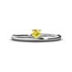 1 - Celeste Bold 4.00 mm Round Yellow Sapphire Solitaire Asymmetrical Stackable Ring 