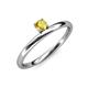 3 - Celeste Bold 4.00 mm Round Yellow Sapphire Solitaire Asymmetrical Stackable Ring 