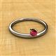2 - Celeste Bold 4.00 mm Round Ruby Solitaire Asymmetrical Stackable Ring 