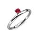 3 - Celeste Bold 4.00 mm Round Ruby Solitaire Asymmetrical Stackable Ring 