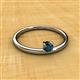 2 - Celeste Bold 4.00 mm Round London Blue Topaz Solitaire Asymmetrical Stackable Ring 