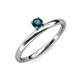 3 - Celeste Bold 4.00 mm Round London Blue Topaz Solitaire Asymmetrical Stackable Ring 