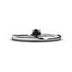 1 - Celeste Bold 4.00 mm Round Black Diamond Solitaire Asymmetrical Stackable Ring 