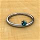 2 - Celeste Bold 4.00 mm Round Blue Diamond Solitaire Asymmetrical Stackable Ring 