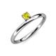 3 - Celeste Bold 4.00 mm Round Yellow Diamond Solitaire Asymmetrical Stackable Ring 