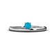 1 - Celeste Bold 4.00 mm Round Turquoise Solitaire Asymmetrical Stackable Ring 