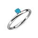 3 - Celeste Bold 4.00 mm Round Turquoise Solitaire Asymmetrical Stackable Ring 