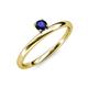 3 - Celeste Bold 4.00 mm Round Blue Sapphire Solitaire Asymmetrical Stackable Ring 