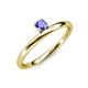 3 - Celeste Bold 4.00 mm Round Tanzanite Solitaire Asymmetrical Stackable Ring 