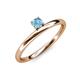 3 - Celeste Bold 4.00 mm Round Blue Topaz Solitaire Asymmetrical Stackable Ring 