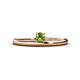 1 - Celeste Bold 4.00 mm Round Peridot Solitaire Asymmetrical Stackable Ring 