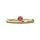 1 - Celeste Bold 4.00 mm Round Rhodolite Garnet Solitaire Asymmetrical Stackable Ring 