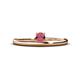 1 - Celeste Bold 4.00 mm Round Rhodolite Garnet Solitaire Asymmetrical Stackable Ring 