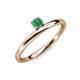 3 - Celeste Bold 4.00 mm Round Emerald Solitaire Asymmetrical Stackable Ring 