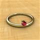 2 - Celeste Bold 4.00 mm Round Ruby Solitaire Asymmetrical Stackable Ring 