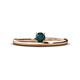 1 - Celeste Bold 4.00 mm Round London Blue Topaz Solitaire Asymmetrical Stackable Ring 