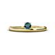 1 - Celeste Bold 4.00 mm Round Blue Diamond Solitaire Asymmetrical Stackable Ring 