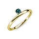 3 - Celeste Bold 4.00 mm Round Blue Diamond Solitaire Asymmetrical Stackable Ring 