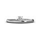 1 - Celeste Bold 4.00 mm Round White Sapphire Solitaire Asymmetrical Stackable Ring 