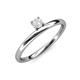 3 - Celeste Bold 4.00 mm Round White Sapphire Solitaire Asymmetrical Stackable Ring 