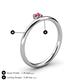 4 - Celeste Bold 4.00 mm Round Pink Tourmaline Solitaire Asymmetrical Stackable Ring 
