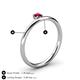 4 - Celeste Bold 4.00 mm Round Ruby Solitaire Asymmetrical Stackable Ring 
