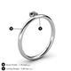 4 - Celeste Bold 4.00 mm Round Black Diamond Solitaire Asymmetrical Stackable Ring 
