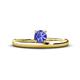 1 - Celeste Bold 5.00 mm Round Tanzanite Solitaire Asymmetrical Stackable Ring 