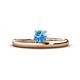 1 - Celeste Bold 5.00 mm Round Blue Topaz Solitaire Asymmetrical Stackable Ring 
