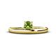 1 - Celeste Bold 5.00 mm Round Peridot Solitaire Asymmetrical Stackable Ring 