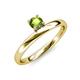 3 - Celeste Bold 5.00 mm Round Peridot Solitaire Asymmetrical Stackable Ring 