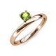 3 - Celeste Bold 5.00 mm Round Peridot Solitaire Asymmetrical Stackable Ring 