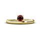 1 - Celeste Bold 5.00 mm Round Red Garnet Solitaire Asymmetrical Stackable Ring 