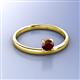 2 - Celeste Bold 5.00 mm Round Red Garnet Solitaire Asymmetrical Stackable Ring 