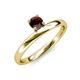 3 - Celeste Bold 5.00 mm Round Red Garnet Solitaire Asymmetrical Stackable Ring 