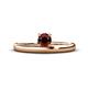 1 - Celeste Bold 5.00 mm Round Red Garnet Solitaire Asymmetrical Stackable Ring 