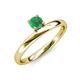 3 - Celeste Bold 5.00 mm Round Emerald Solitaire Asymmetrical Stackable Ring 