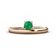 1 - Celeste Bold 5.00 mm Round Emerald Solitaire Asymmetrical Stackable Ring 